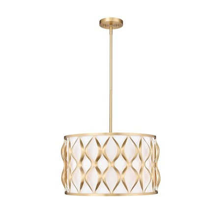 Z-Lite Harden Pendant, 5-Light, 18.25 In.W x 11.75 In.H, Modern Gold/White 1948P18-MGLD
